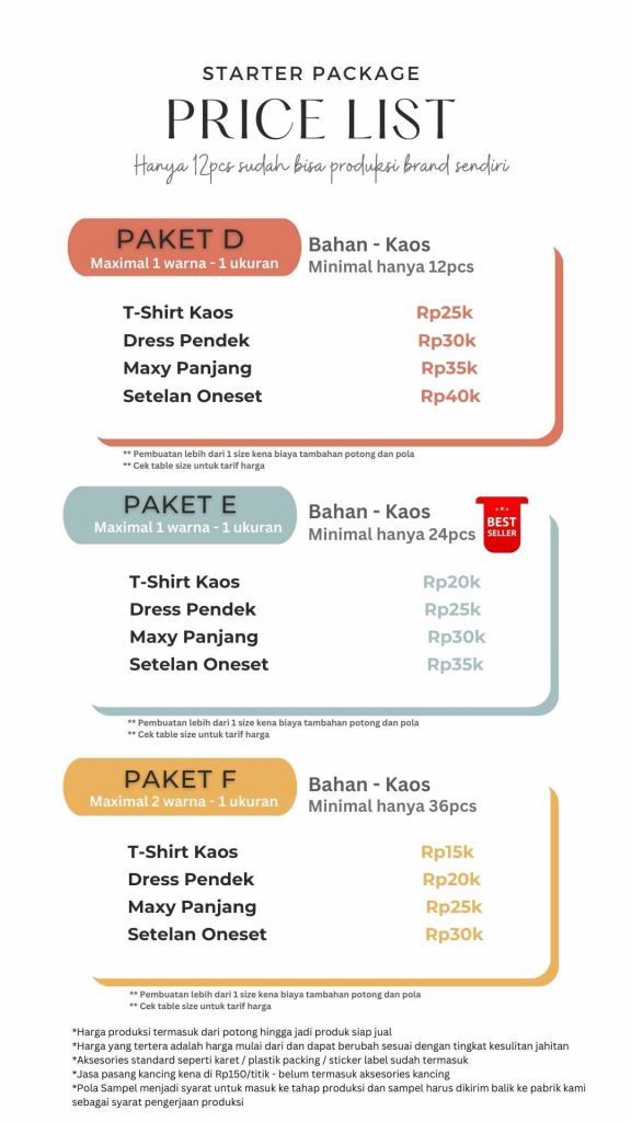 Jasa CMT / Maklon / Jasa FOB / OEM / Konveksi / Jasa Jahit