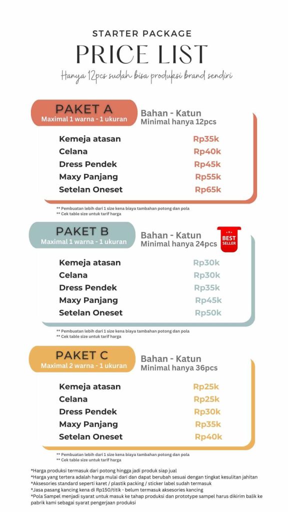 Jasa CMT / Maklon / Jasa FOB / OEM / Konveksi / Jasa Jahit